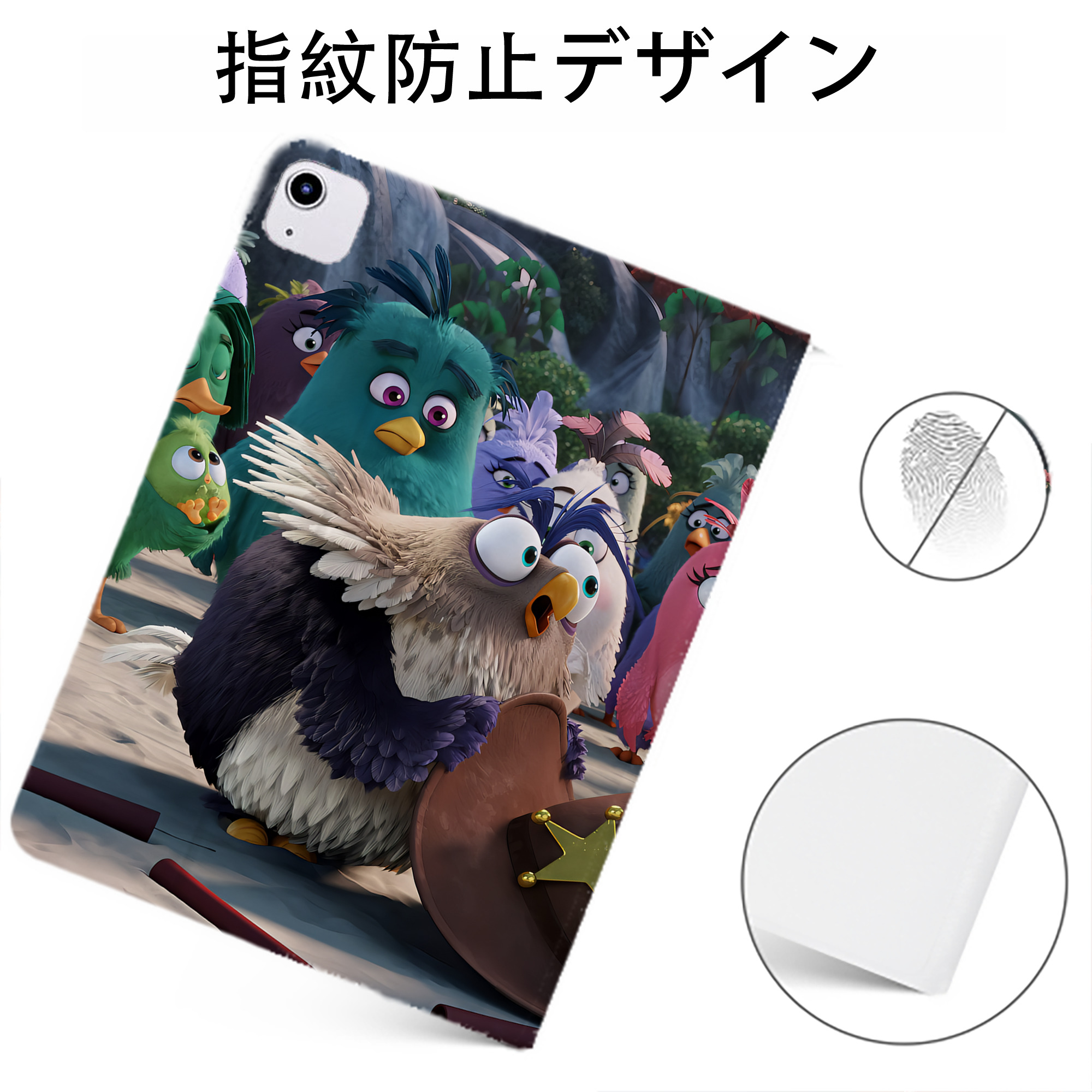（画像用） Angry Birds アングリーバード IPadケース ペンホルダー付き ブックスタイルデザイン